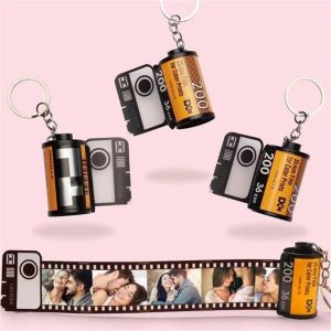 Móc khóa cuộn phim in ảnh theo yêu cầu phong cách retro Forever Memory Gift