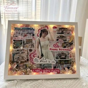 Khung ảnh handmade có đèn LED quà tặng sinh nhật Forever Memory Gift