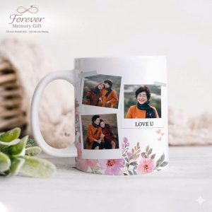 Ly sứ in ảnh hoa cỏ thiết kế theo yêu cầu Forever Memory Gift