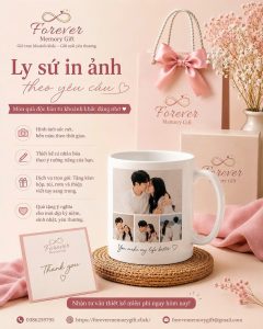 Ly sứ in ảnh theo yêu cầu làm quà tặng ý nghĩa tại Forever Memory Gift.